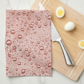 Pfirsichorangefarbene Wassertropfen Geschirrtuch (Viertel Falte)