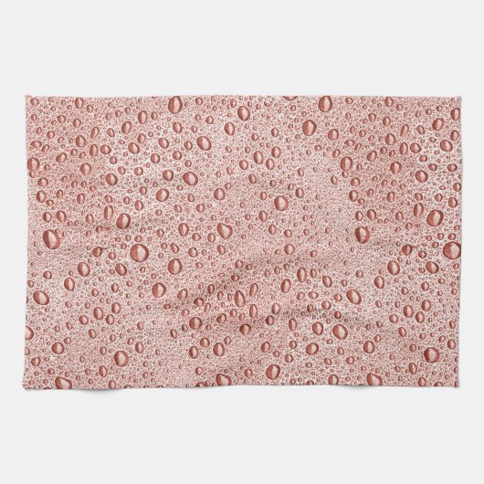Pfirsichorangefarbene Wassertropfen Geschirrtuch (Horizontal)