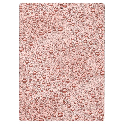 Pfirsichorangefarbene Wassertropfen Klemmbrett (Rückseite)