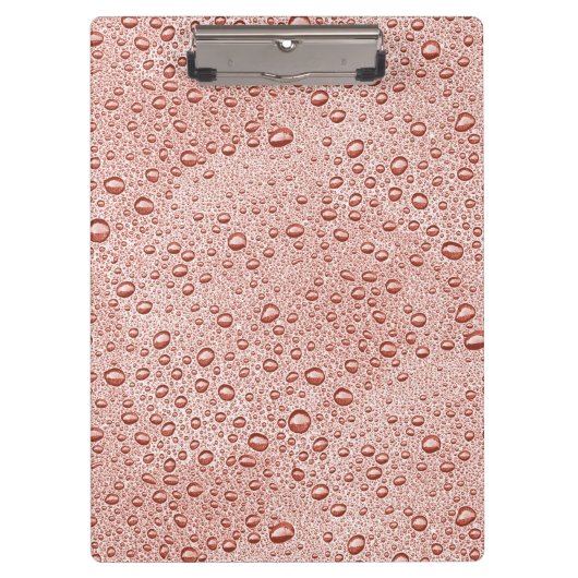 Pfirsichorangefarbene Wassertropfen Klemmbrett (Vorderseite)