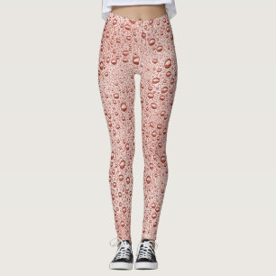 Pfirsichorangefarbene Wassertropfen Leggings