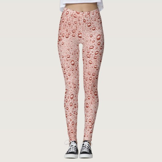 Pfirsichorangefarbene Wassertropfen Leggings (Vorderseite)