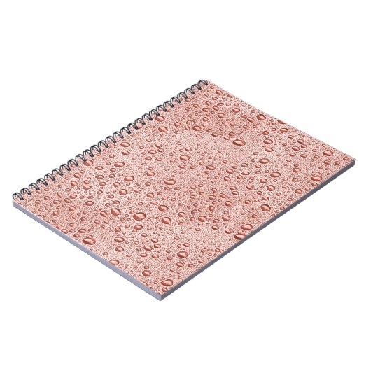 Pfirsichorangefarbene Wassertropfen Notizblock (Linke Seite)