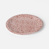 Pfirsichorangefarbene Wassertropfen Pappteller (Schrägansicht)