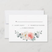 Pfirsichpastel Pink Bläserne Hochzeit im Sommer RSVP Karte (Rückseite)