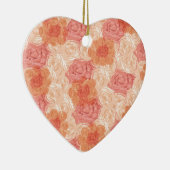 Pfirsichpastellfarbene Vintage Rose Keramikornament (Rechts)