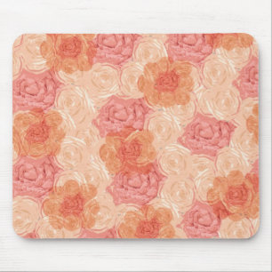 Pfirsichpastellfarbene Vintage Rose Mousepad