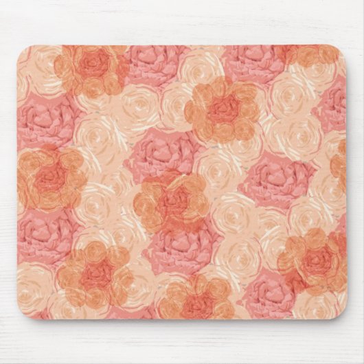 Pfirsichpastellfarbene Vintage Rose Mousepad (Vorne)