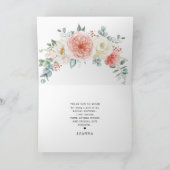 Pfirsichpastete Pink Pink Brautparty Dankeskarte (Innenseite)