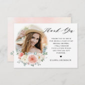 Pfirsichpastete Pink Pink Brautparty Dankeskarte (Vorne/Hinten)