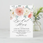 Pfirsichpastete Pink Pink Brautparty Einladung (Stehend Vorderseite)