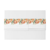 Pfirsichpferde Blume und Blätter Blumenhochzeit Einladungsbanderole (Rückseitenbeispiel)