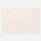 Pfirsichpfirsich Kariert Bow Elegante neutrale Bab Geschenkpapier Set (Vorderseite 2)