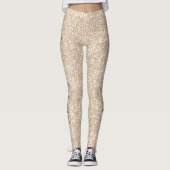 Pfirsichpfirsichbräunlicher Glitzer - KUSTOM Leggings (Vorderseite)