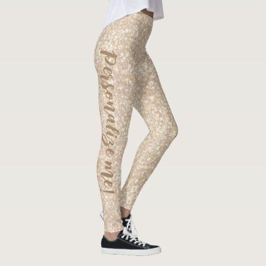 Pfirsichpfirsichbräunlicher Glitzer - KUSTOM Leggings (Rechts)