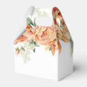 Pfirsichpfirsichhochzeit, Blume und Typografie Geschenkschachtel (Rückseite)