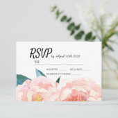 Pfirsichpfirsichpfirsiche RSVP-Karten RSVP Karte (Stehend Vorderseite)