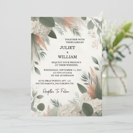 Pfirsichpfirsichpfirsichpfirsichpfirsichpfirsichmü Einladung (Stehend Vorderseite)