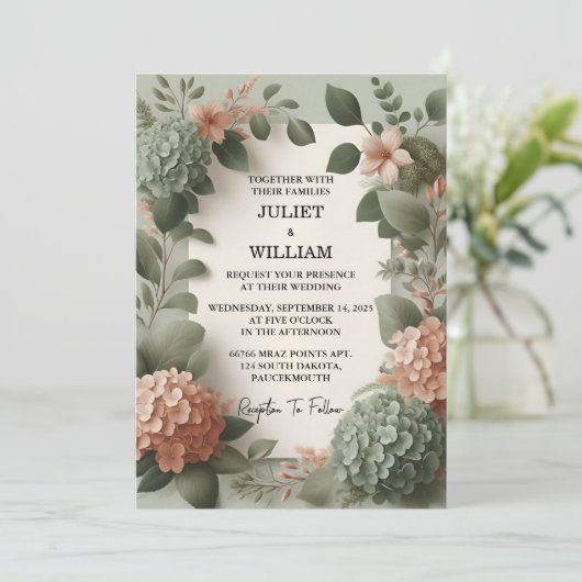 Pfirsichpfirsichpfirsichpfirsichpfirsichpfirsichmü Einladung (Stehend Vorderseite)