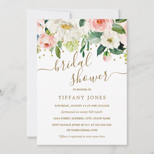 Pfirsichpfirsichpfirsichrosa Brautparty Confetti Einladung (Vorderseite)