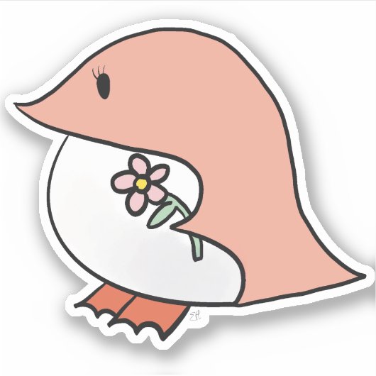 Pfirsichpinguin Aufkleber (Vorderseite)