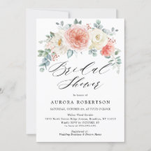 Pfirsichpulver Pink Floral Brautparty