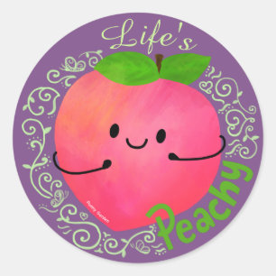 Pfirsichpun - Peachy Runder Aufkleber