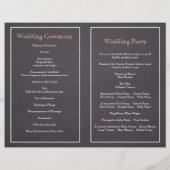 Pfirsichrahmen, Kalkboard gefaltetes Hochzeitsprog (Rückseite)