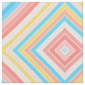 Pfirsichrosa Blau und Gelb Moderne Printmedien Stoff (Nahaufnahme)