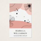 Pfirsichrosa Blume Sketch-Grafikkarte (Vorderseite)