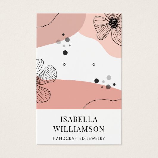 Pfirsichrosa Blume Sketch-Grafikkarte (Vorderseite)