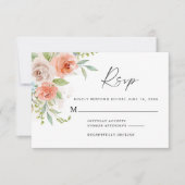 Pfirsichrosa Blumenkarte RSVP Karte (Vorderseite)