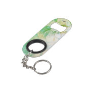 *~* Pfirsichrosa Blumenkolonie Glitzer Aquarell Mini Flaschenöffner (Rückseite Schrägansicht)