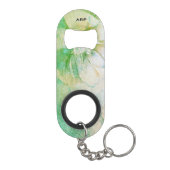 *~* Pfirsichrosa Blumenkolonie Glitzer Aquarell Mini Flaschenöffner (Rückseite)