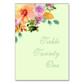 Pfirsichrosa Blumenschrift Tischnummer (Vorderseite)