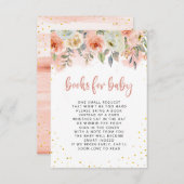 Pfirsichrosa Blütenblätter mit Goldenen Glitzer Bü Einladung (Vorne/Hinten)