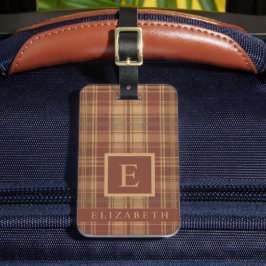 Pfirsichrosa-braun-Muster Gepäckanhänger