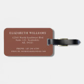 Pfirsichrosa-braun-Muster Gepäckanhänger (Rückseite horizontal)