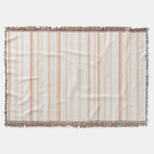 Pfirsichrosa Creme Streifen Decke