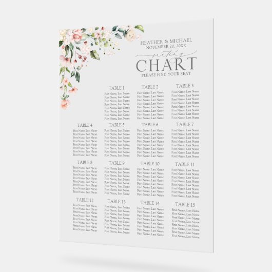 Pfirsichrosa Empfang Acrylschild (Winkel)