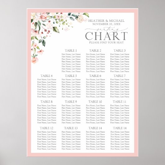 Pfirsichrosa Empfang Poster (Vorne)