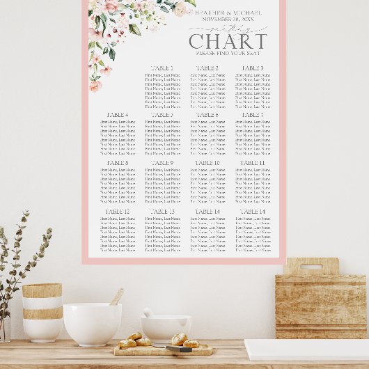 Pfirsichrosa Empfang Poster (Küche)