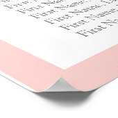 Pfirsichrosa Empfang Poster (Ecke)