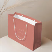 Pfirsichrosa | Floral Monogram Wedding Vielen Dank Große Geschenktüte