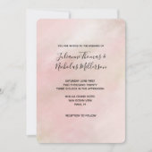 Pfirsichrosa Gefärbte Krawatte Wasserfarbe persona Einladung (Vorderseite)