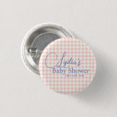 Pfirsichrosa Gingham-Karo-Peel-and-Stick-Tapete Button (Vorne & Hinten)