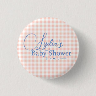 Pfirsichrosa Gingham-Karo-Peel-and-Stick-Tapete Button