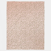 Pfirsichrosa Glitzer Gold Leopard Print        Fleecedecke (Vorderseite)
