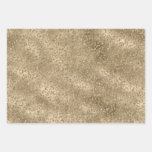 Pfirsichrosa Glitzer Gold Leopard Print        Geschenkpapier Set (Vorderseite 3)