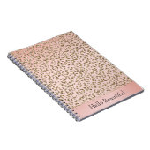 Pfirsichrosa Glitzer Gold Leopard Print Notizblock (Rechte Seite)